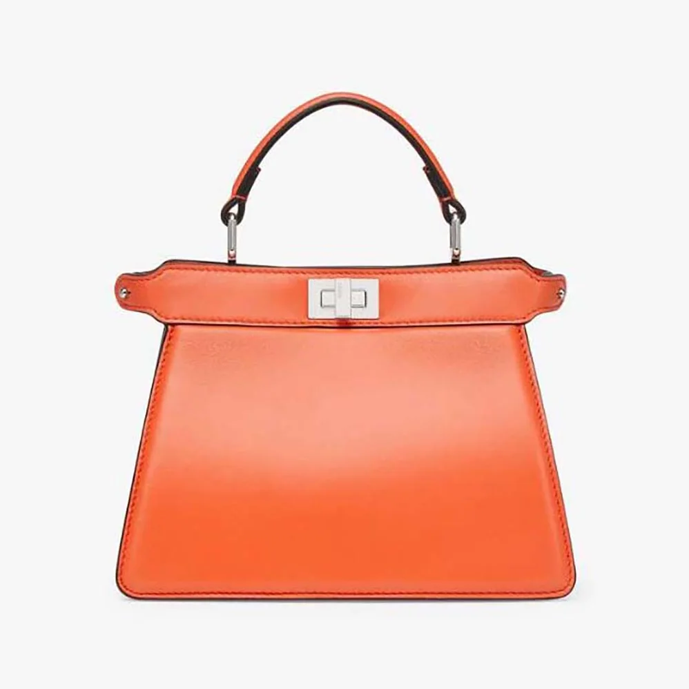 Fendi Peekaboo ISeeU Petite Orange Padded Nappa Leather Bag for Women Fendi Peekaboo ISeeU Petite Orange Padded Nappa Leather Bag for Women
