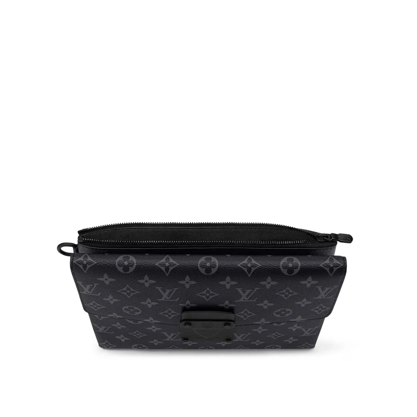 Louis Vuitton Pochette S-Lock Pouch / Black Monogram Eclipse Canvas Black Hardware