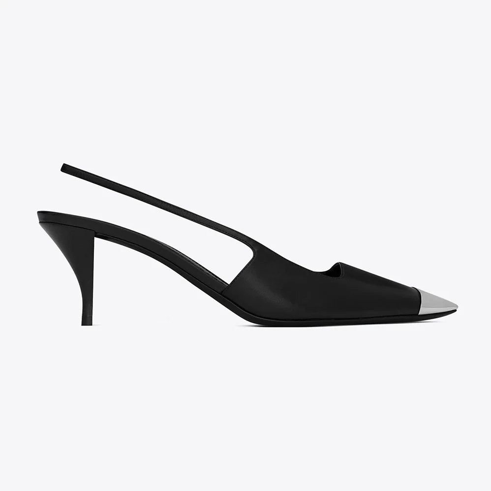 Saint Laurent YSL Blade Slingback Pumps in Smooth Leather for Women