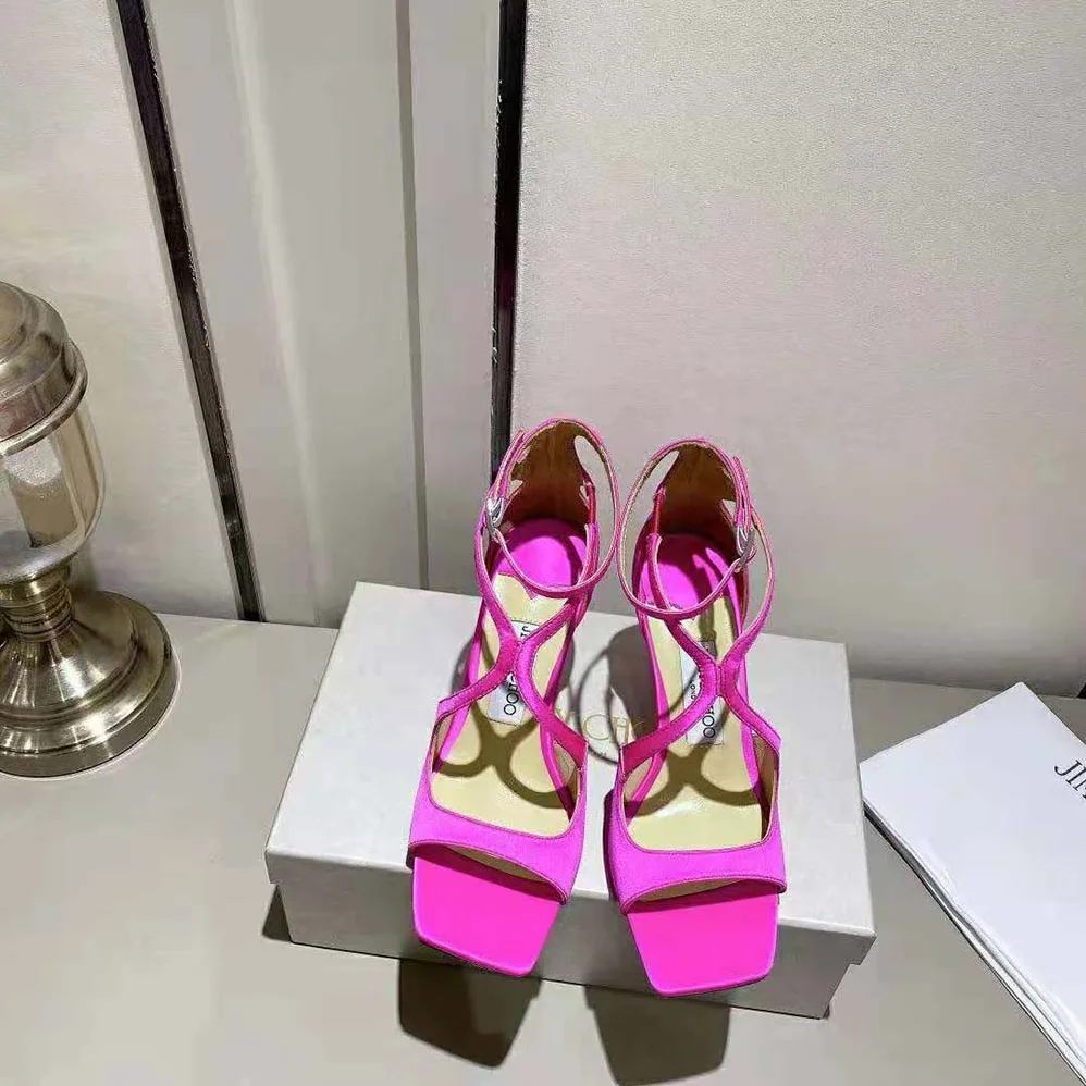 Jimmy Choo Azia 110 Fuchsia Satin Sandals for Women Jimmy Choo Azia 110 Fuchsia Satin Sandals for Women
