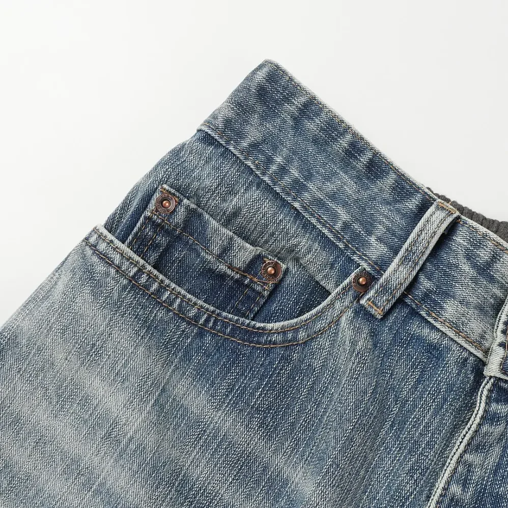 Balenciaga Baggy Pants In Light Blue Cotton Denim for Women Balenciaga Baggy Pants In Light Blue Cotton Denim for Women