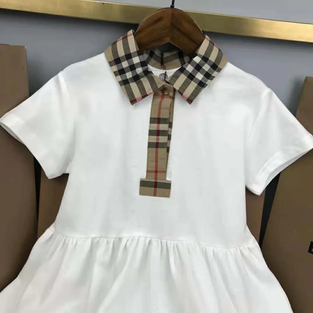Burberry Toddler Girls' Check Trim Stretch Cotton Piqué Dress with Bloomers Burberry Toddler Girls' Check Trim Stretch Cotton Piqué Dress with Bloomers