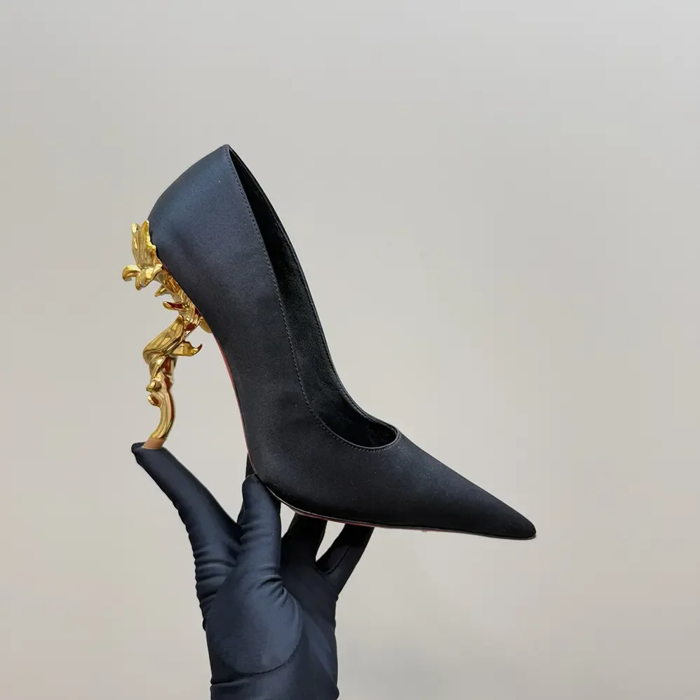 Christian Louboutin Belle Pump 100 mm Pumps Crepe Satin for Women in Black