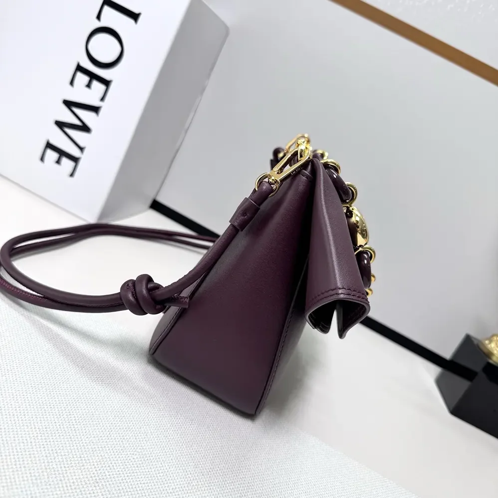 Loewe Medium Ola Bag in Smooth Calfskin for Women in Dark Burgundy Loewe Medium Ola Bag in Smooth Calfskin for Women in Dark Burgundy