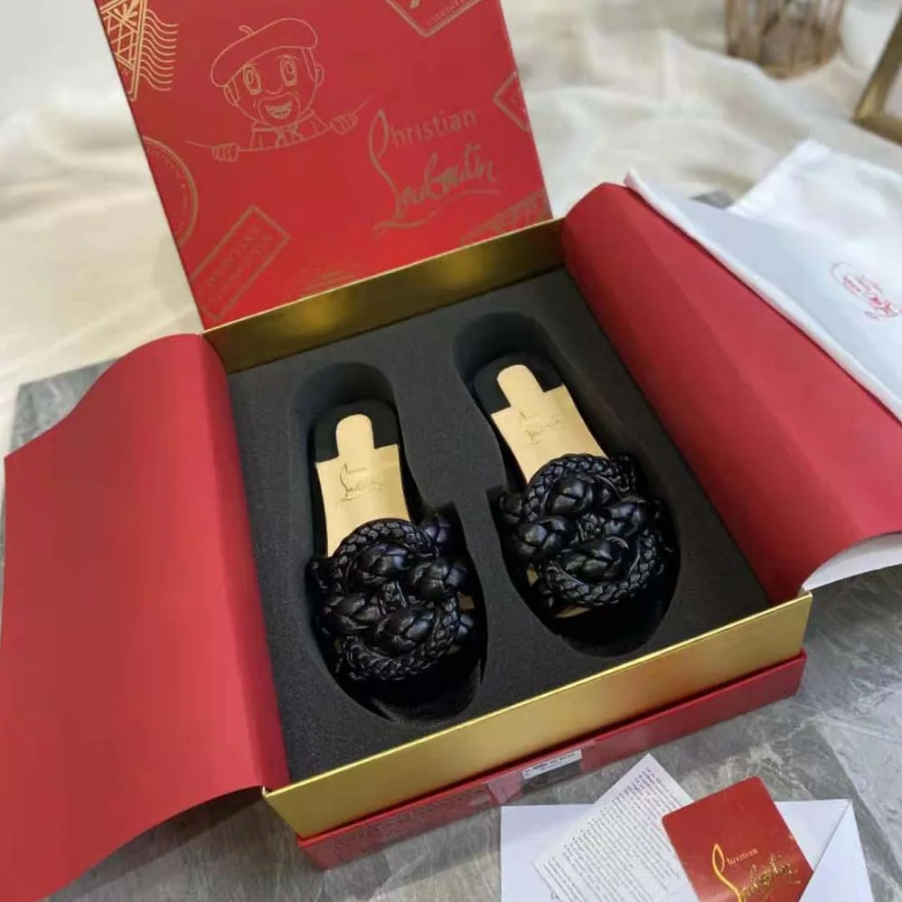 Christian Louboutin Marmela Flat Mule is Modern and Elegant for Women in Black