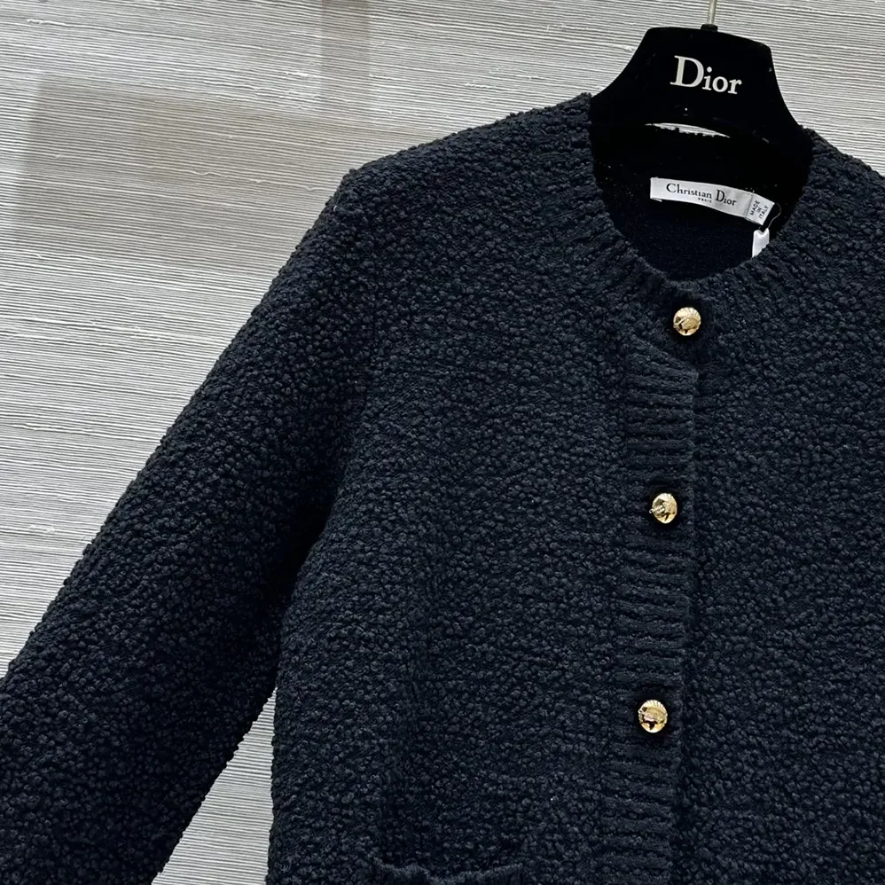 Dior Twinset Black Cotton and Wool for Women in Blend Knit