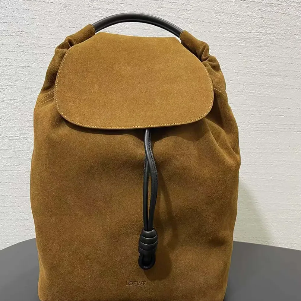 Loewe Flamenco Backpack in Pressed Suede for Unisex Loewe Flamenco Backpack in Pressed Suede for Unisex