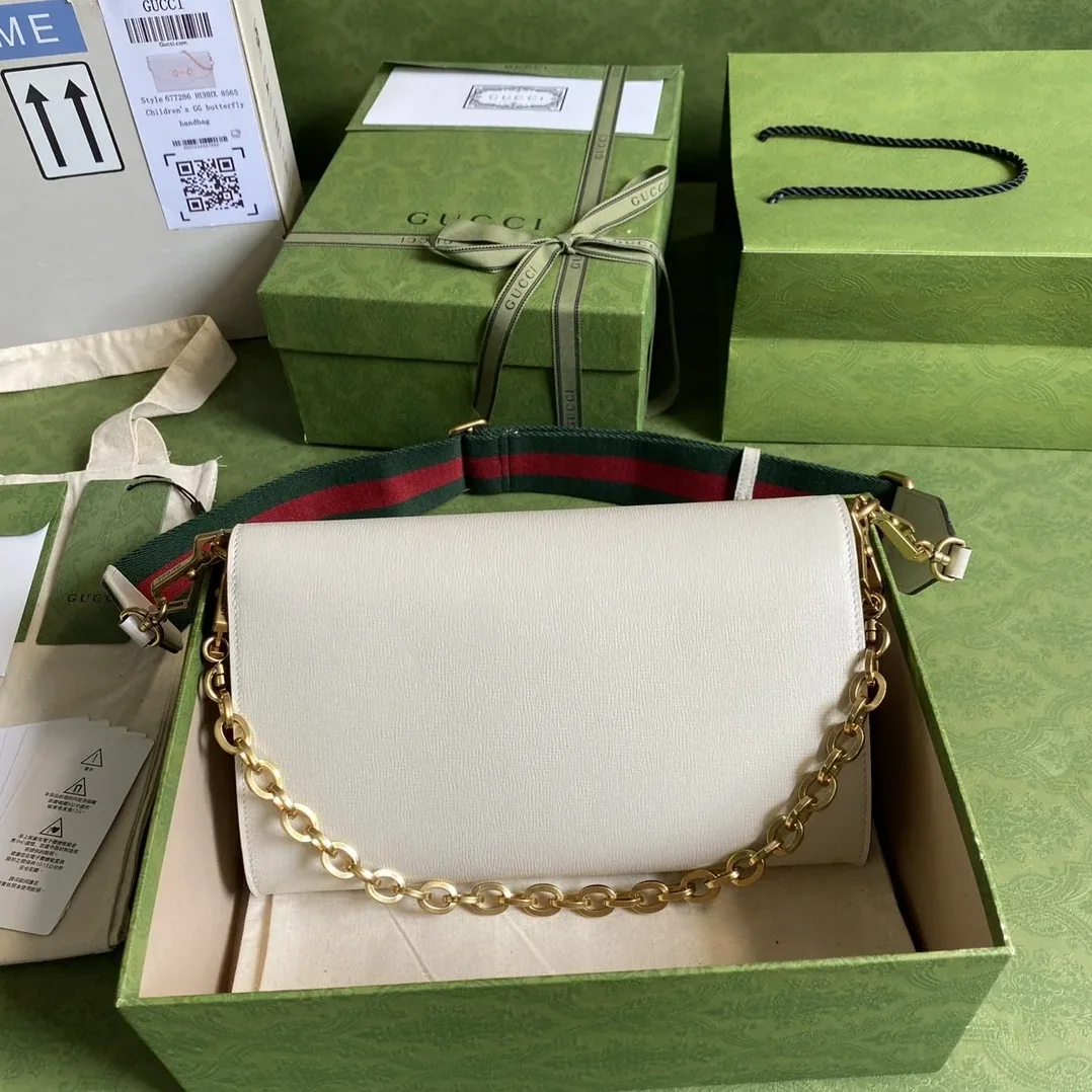 Gucci Horsebit 1955 Small Bag White / GG