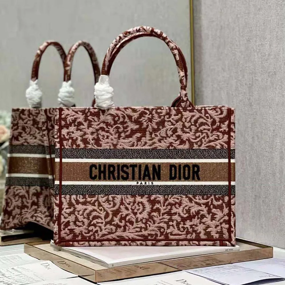 Dior Medium Dior Book Tote Metallic Pink Dior Brocart Embroidery for Women Dior Medium Dior Book Tote Metallic Pink Dior Brocart Embroidery for Women
