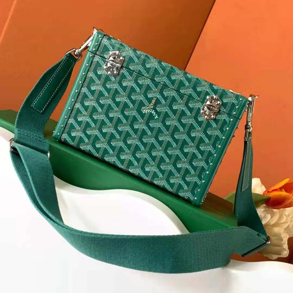Goyard Cassette Trunk Bag in Goyardine Canvas & Clamecy Cowhide for Women in Green