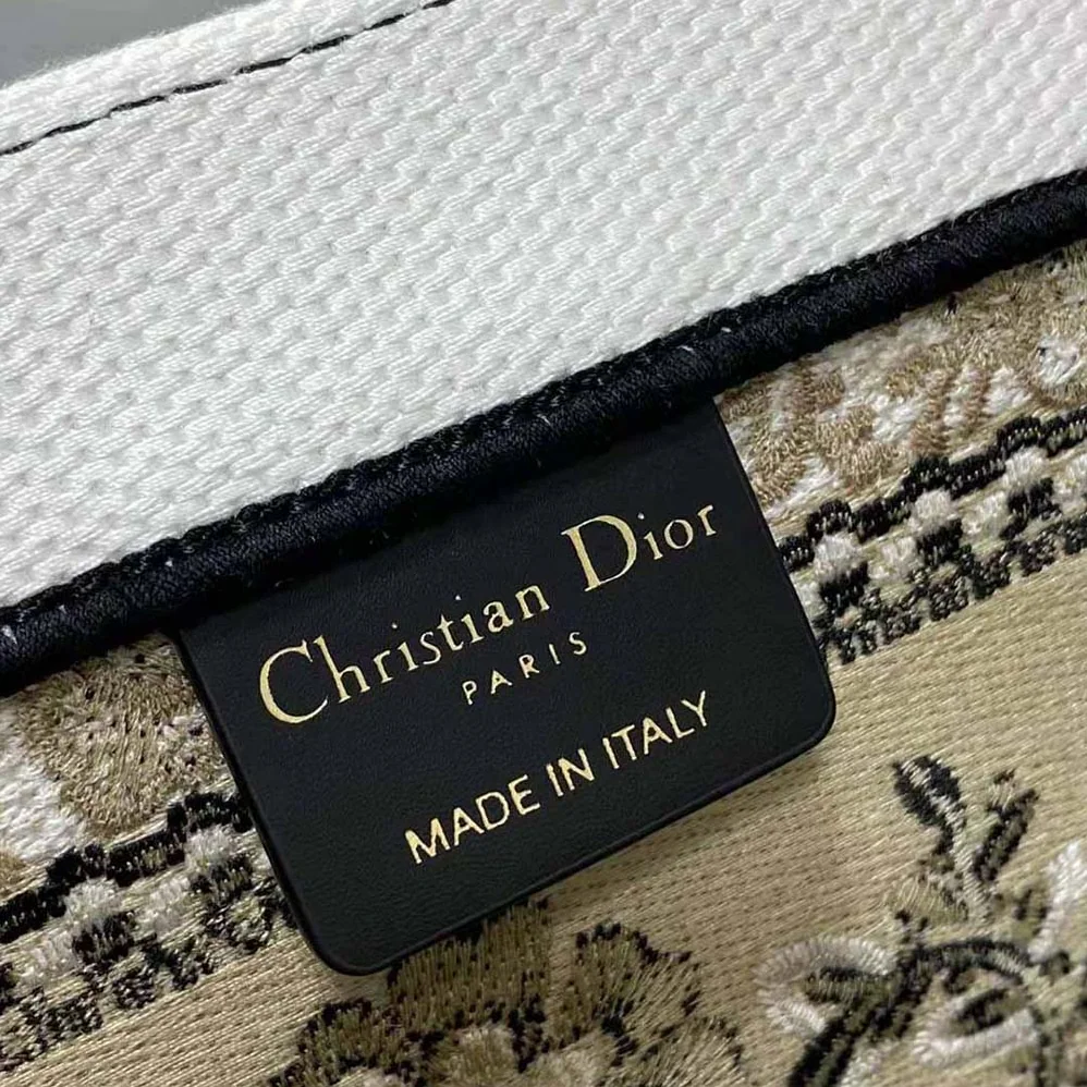 Dior Large Dior Book Tote Beige Multicolor Butterfly Bandana Embroidery for Women