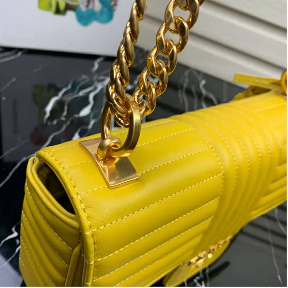 Prada Medium Leather Prada Diagramme Bag for Women in Yellow