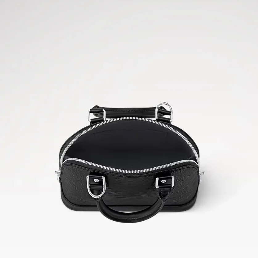 Louis Vuitton Alma BB Top Handle Bag in Black Silver Hardware