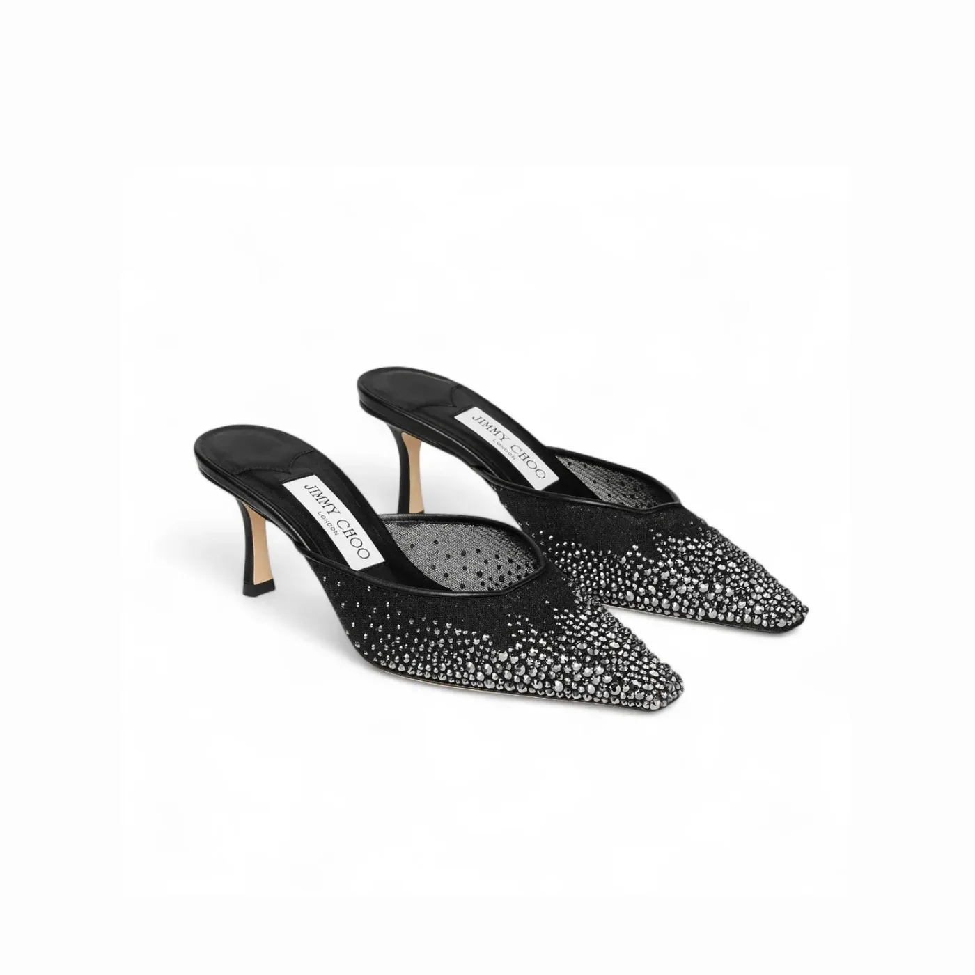 Jimmy Choo Vivi 65 Crystal Mesh Mules Pink VIVI65NYT Jimmy Choo Vivi 65 Crystal Mesh Mules Pink VIVI65NYT