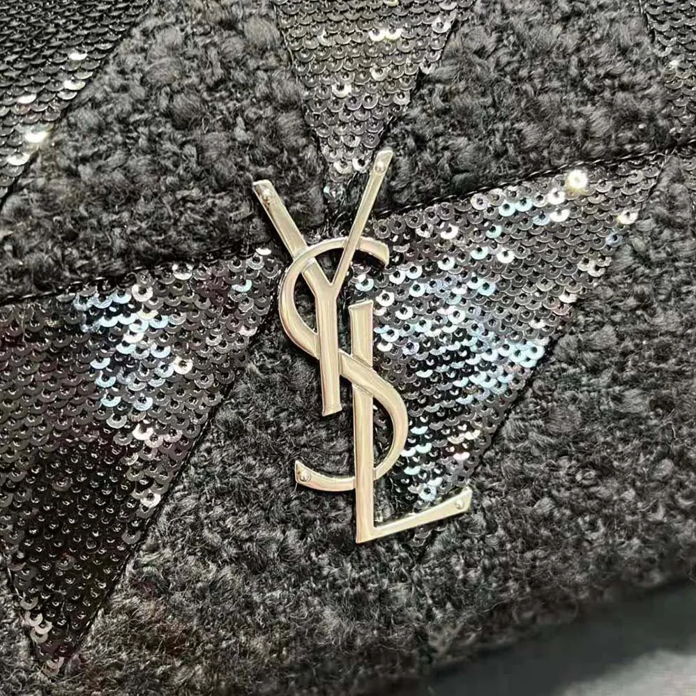 Saint Laurent YSL Jamie Medium Chain Bag “Carré Rive Gauche” in Sequins and Sequined Tweed for Women Saint Laurent YSL Jamie Medium Chain Bag “Carré Rive Gauche” in Sequins and Sequined Tweed for Women