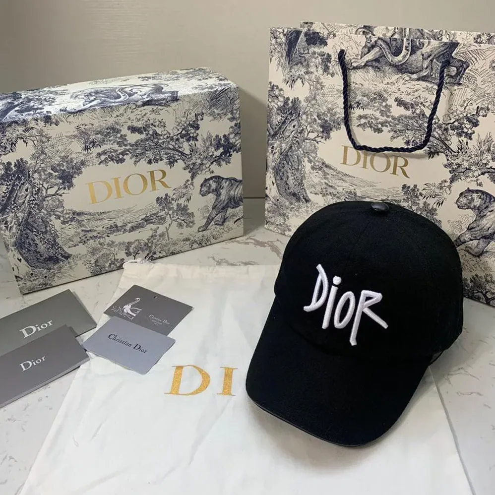 Dior Stussy Embroidered Logo Hat Black Cotton Canvas for Unisex Dior Stussy Embroidered Logo Hat Black Cotton Canvas for Unisex