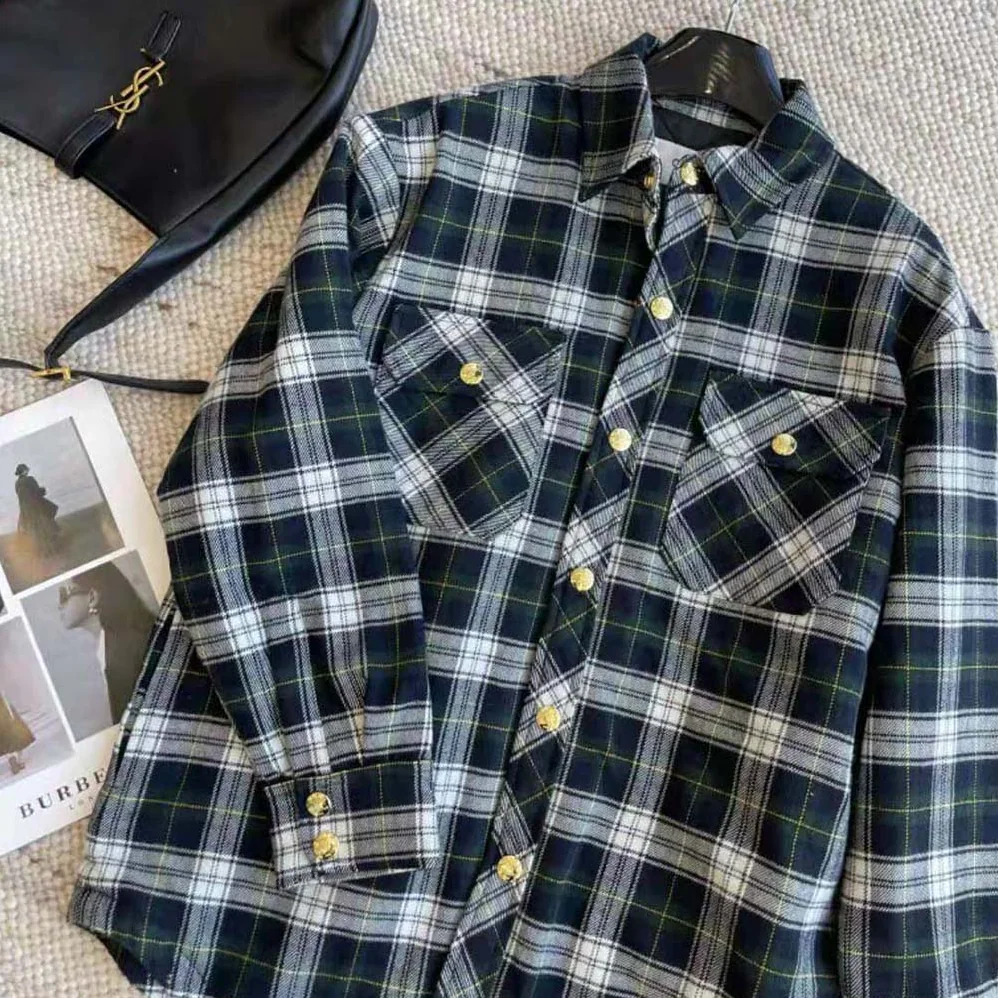 Celine Overshirt in Tartan Cashmere for Men