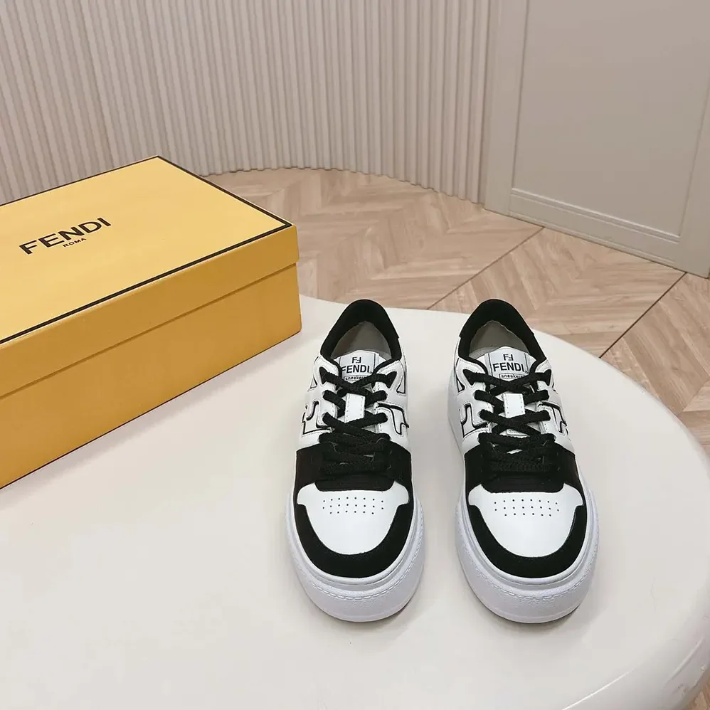 Fendi Fendi Match Black Leather Platform Low for Women in tops Fendi Fendi Match Black Leather Platform Low for Women in tops