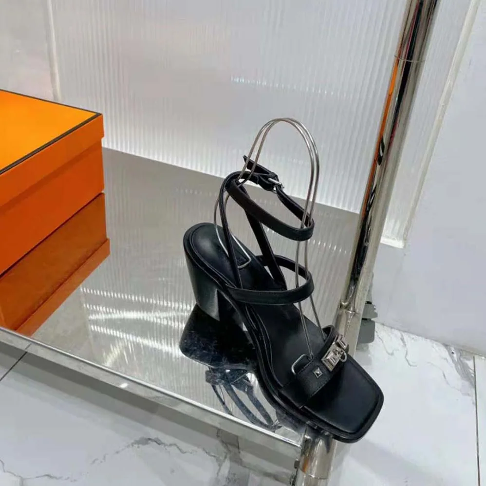 Hermes Ivresse 65 Sandal in Calfskin-Black H241152Z for Women Hermes Ivresse 65 Sandal in Calfskin-Black H241152Z for Women