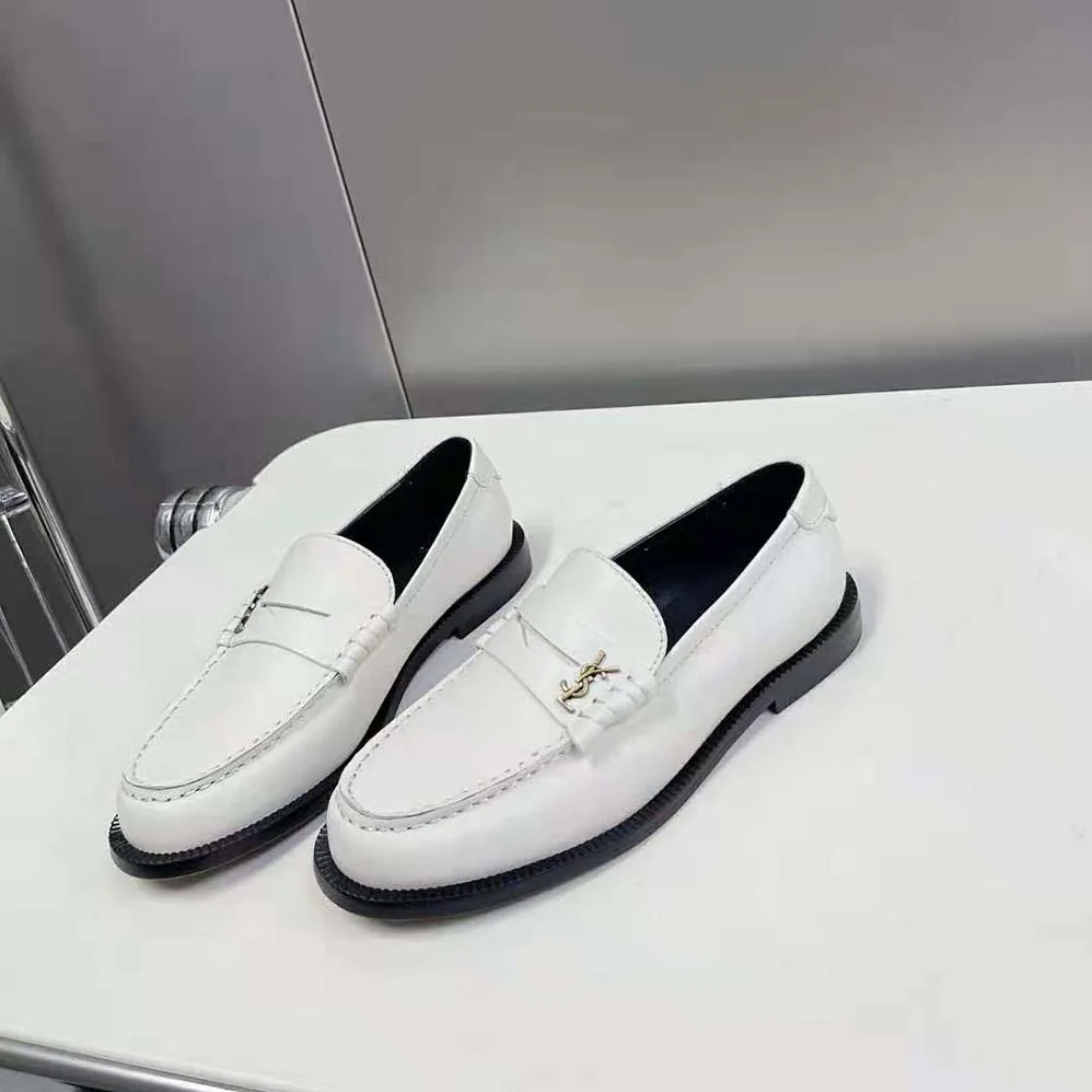 Celine Le Loafer Penny Slippers in Smooth Leather for Women in White Celine Le Loafer Penny Slippers in Smooth Leather for Women in White