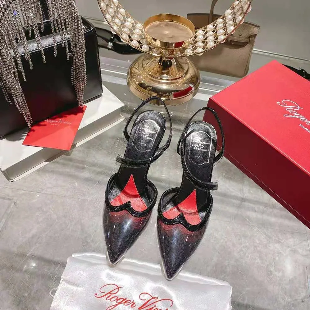 Roger Vivier I Love Vivier Slingback Pumps in PVC for Women in Black Roger Vivier I Love Vivier Slingback Pumps in PVC for Women in Black