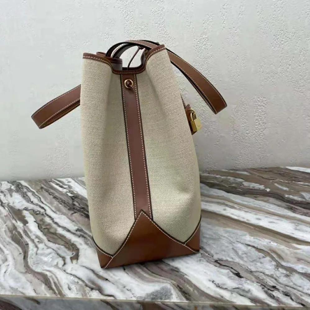Celine Cabas Marin in Textile and Calfskin for Women Celine Cabas Marin in Textile and Calfskin for Women