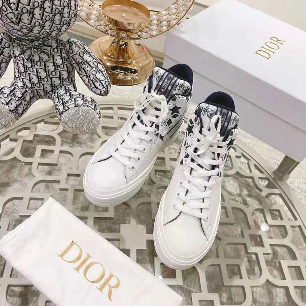 Dior Walk N Dior Star Sneaker Blue and White Calfskin and Technical Fabric for Women Dior Walk N Dior Star Sneaker Blue and White Calfskin and Technical Fabric for Women