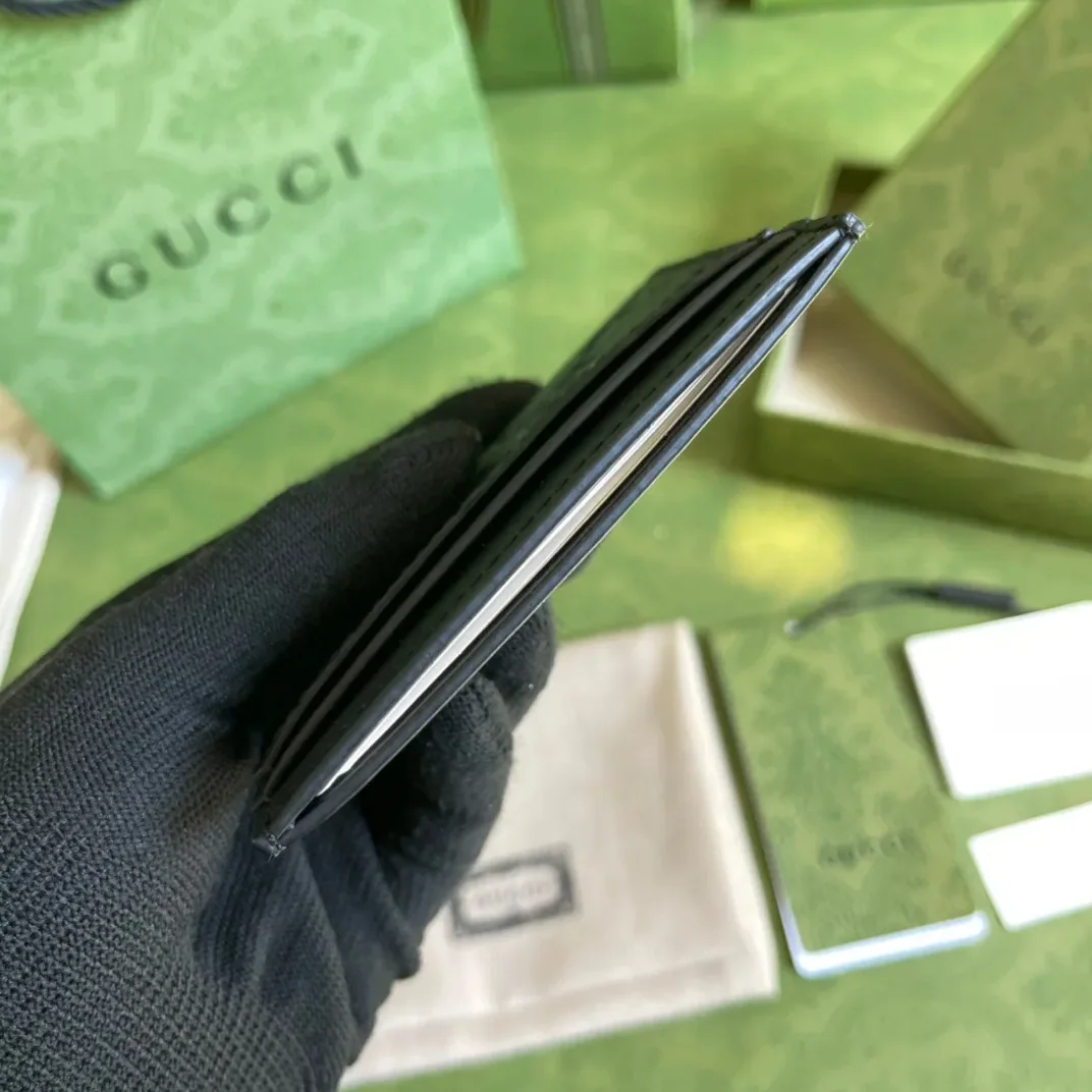 Gucci Card Case Black Metal Hardware / GG Gucci Card Case Black Metal Hardware / GG