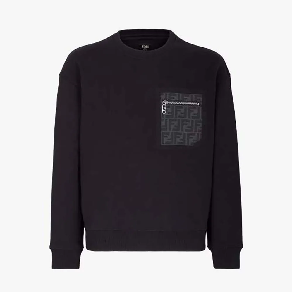 Fendi Black Jersey Sweatshirt-FY3938APN0F0QA1 for Men