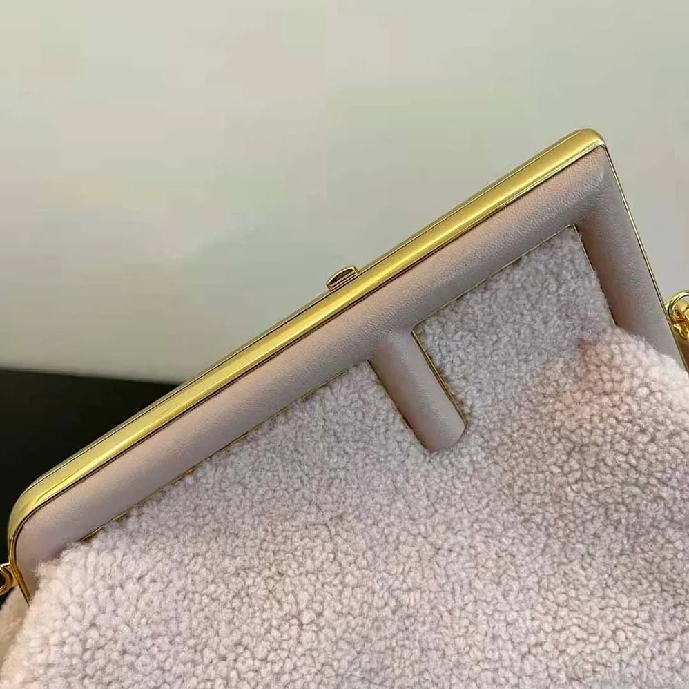 Fendi First Medium Pink Sheepskin Bag for Women
