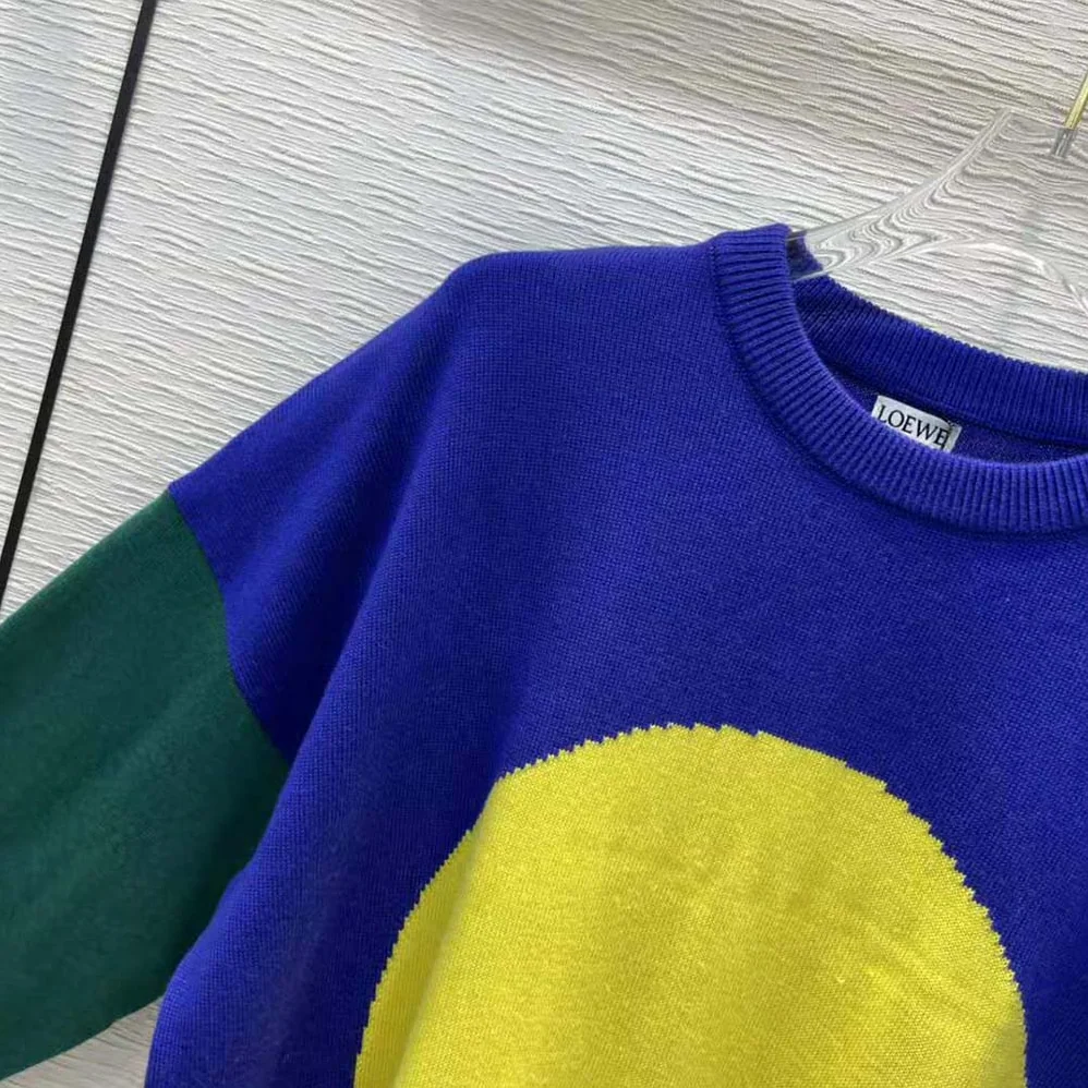 Loewe Circle Intarsia Sweater in Wool for Women