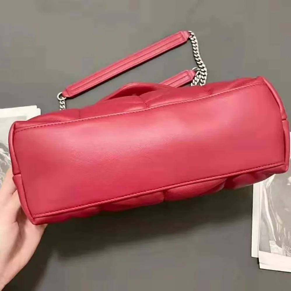 Saint Laurent YSL Puffer Small Bag in Quilted Lambskin for Women in Red Saint Laurent YSL Puffer Small Bag in Quilted Lambskin for Women in Red