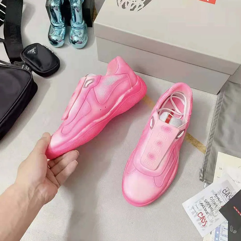 Prada Cass x Prada Americas Cup Rel3ase Sneakers for Unisex in Pink Prada Cass x Prada Americas Cup Rel3ase Sneakers for Unisex in Pink
