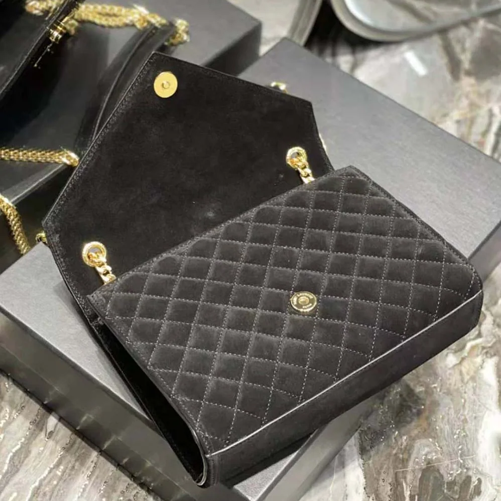 Saint Laurent YSL Envelope Medium Bag in Mix Matelasse Suede for Women Saint Laurent YSL Envelope Medium Bag in Mix Matelasse Suede for Women