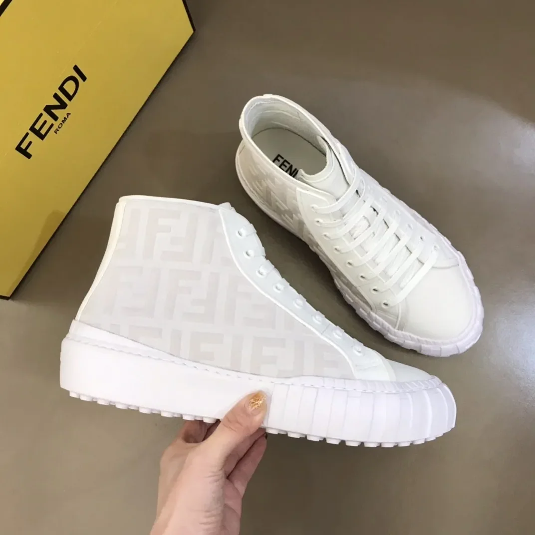 Fendi Flow High Tops Sneakers White 7E1424