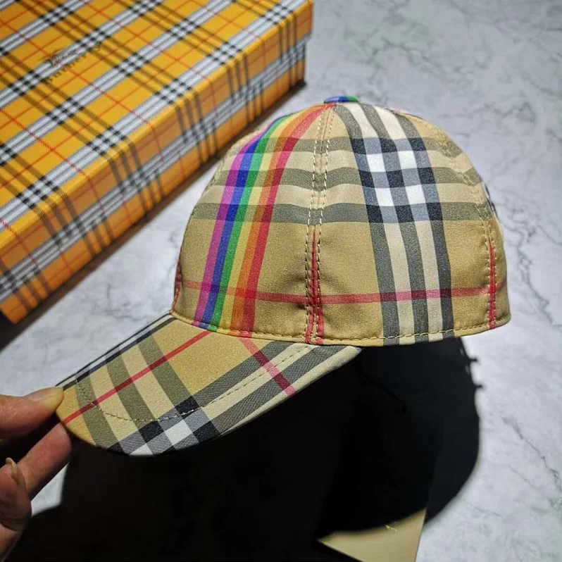 Burberry Rainbow Vintage Check Baseball Cap for Unisex