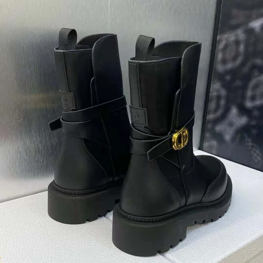 Dior Empreinte Ankle Boot Black Calfskin and Rubber for Women