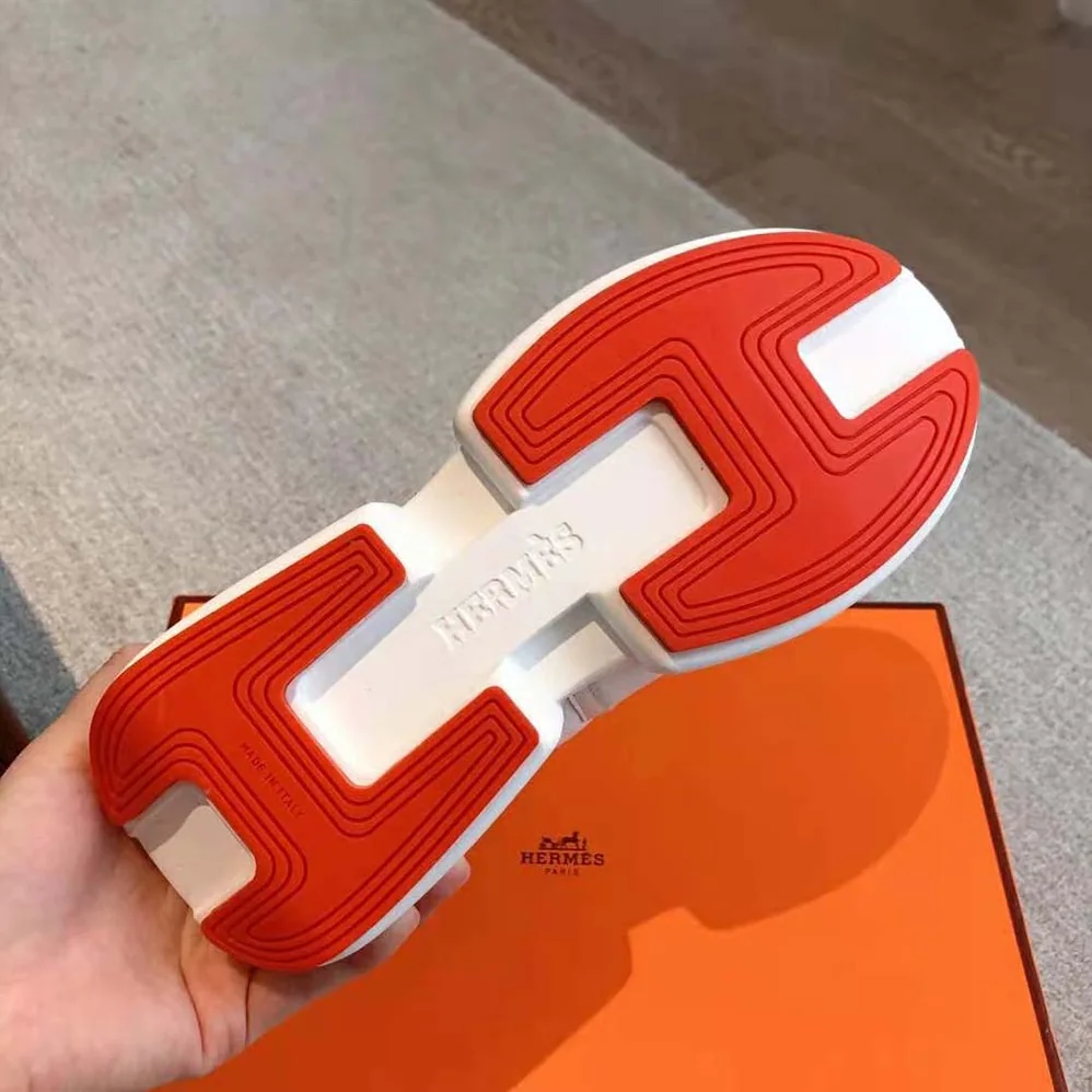 Hermes Giga Sneaker in Stitched Mesh and Calfskin for Unisex in White Hermes Giga Sneaker in Stitched Mesh and Calfskin for Unisex in White