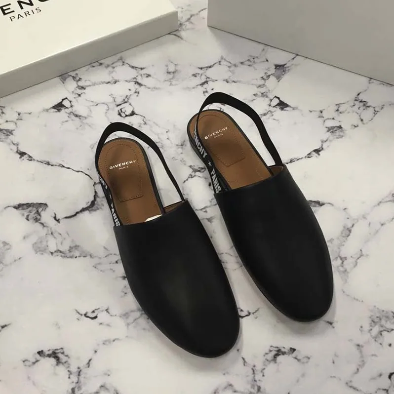 Givenchy Sling Back Givenchy Stars Flat Mules Shoes Black for Women