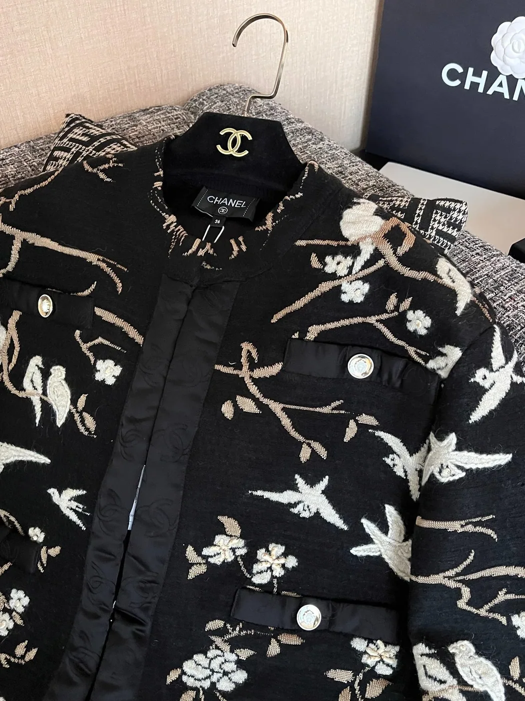 Chanel Cropped Jacket Black Chanel Cropped Jacket Black