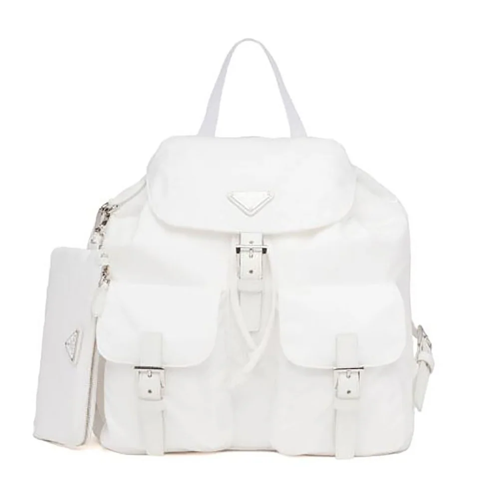 Prada Re-Nylon Medium Backpack for Women in White Prada Re-Nylon Medium Backpack for Women in White