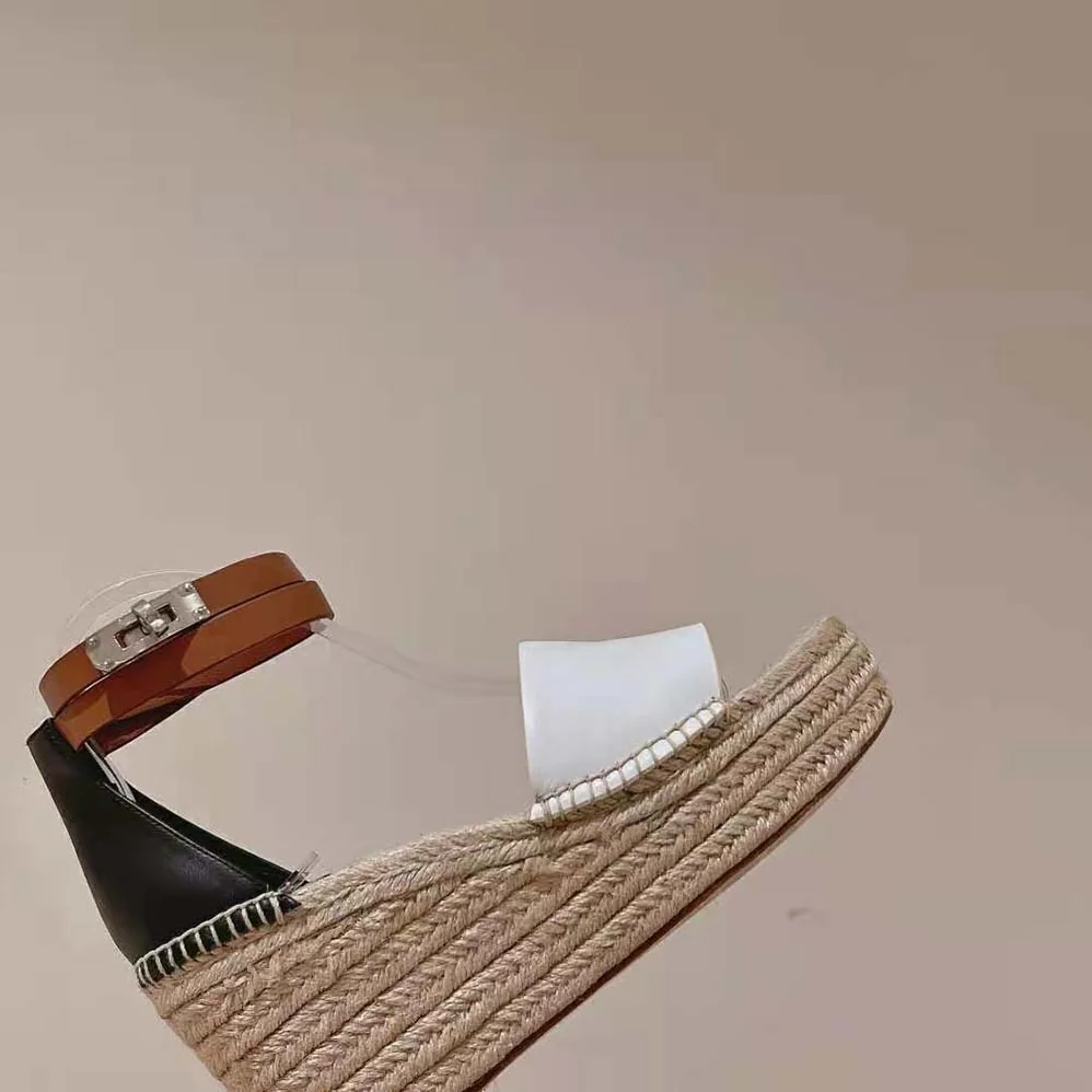 Hermes Tipoli Espadrille in Calfskin with Wrap-Around Ankle Strap for Women in Brown