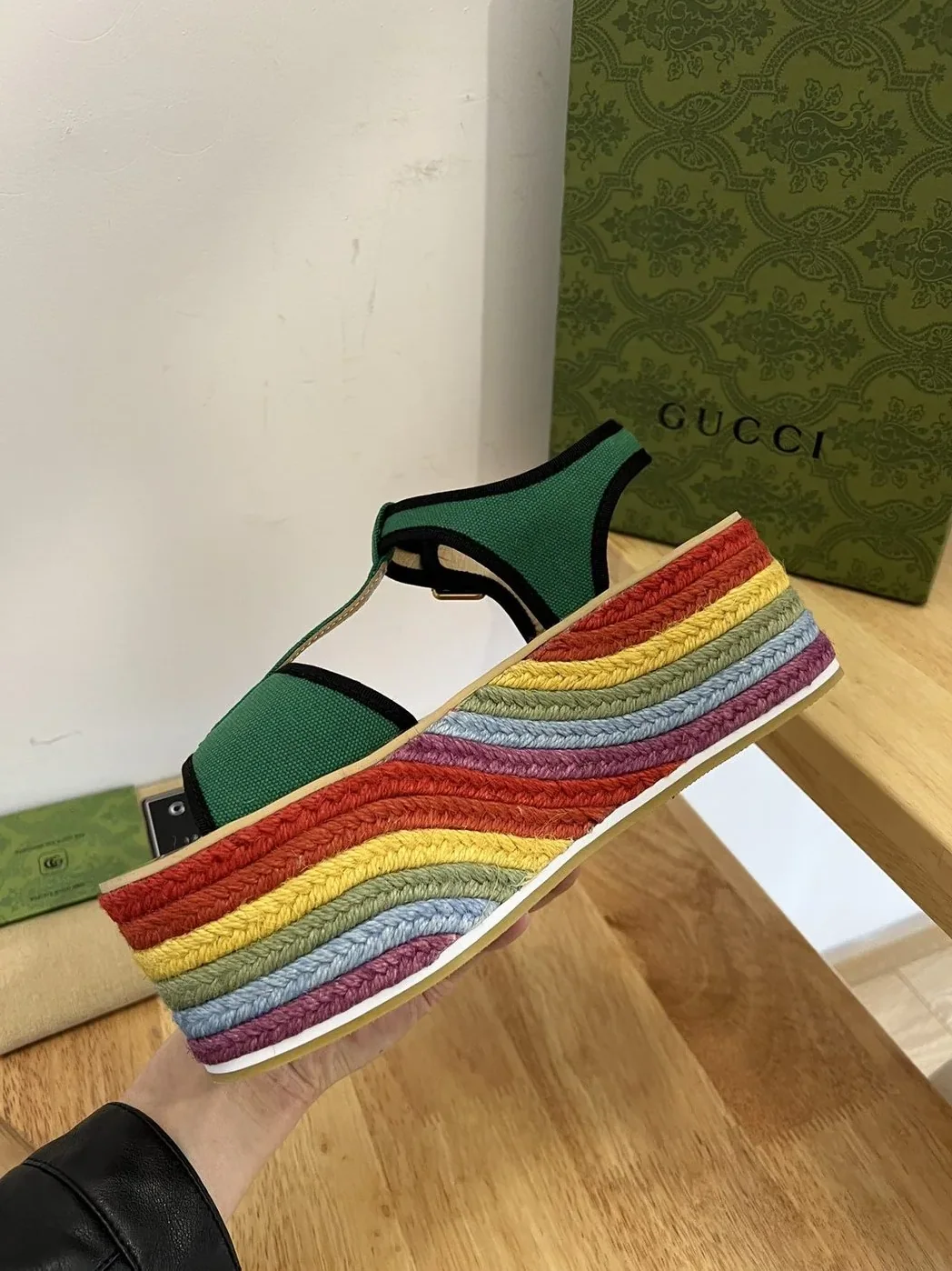 Gucci Platform Sandal Green for Women Gucci Platform Sandal Green for Women