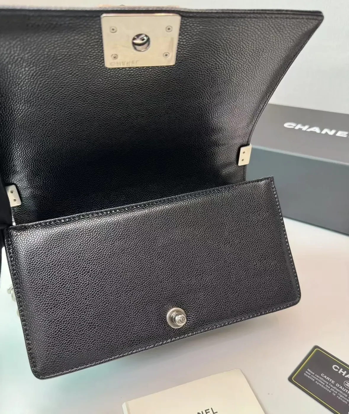 Chanel Boy Medium Crossbody Bag in Black Palladium Hardware