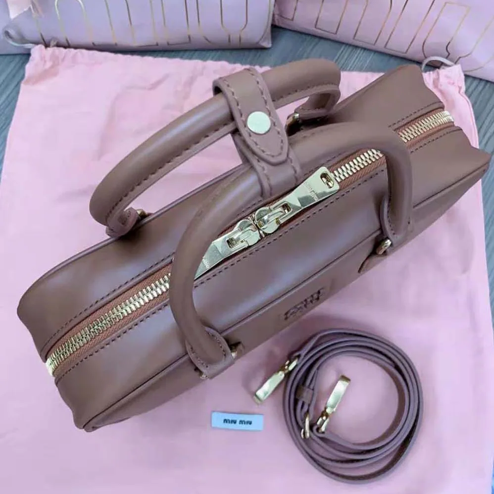 Miu Miu Arcadie Leather Bag for Women in Brown Miu Miu Arcadie Leather Bag for Women in Brown