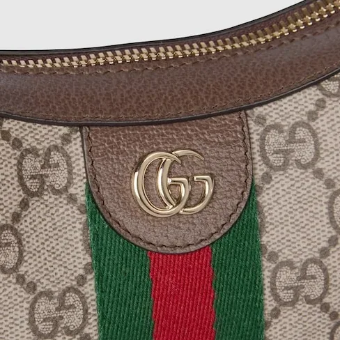 Gucci Ophidia Small Shoulder Bag / Beige/ Dark Brown Gold Hardware