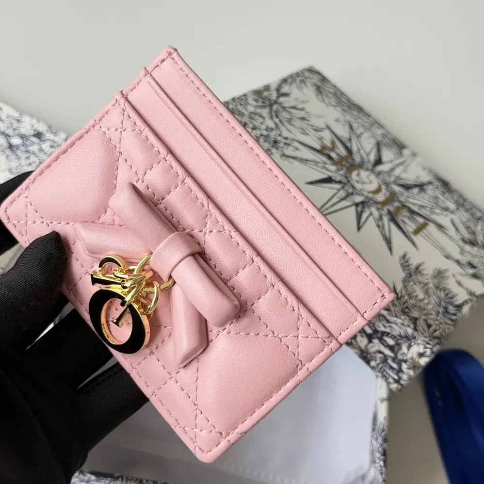 Dior Lady Dior Freesia Card Holder Black Cannage Lambskin for Women Dior Lady Dior Freesia Card Holder Black Cannage Lambskin for Women