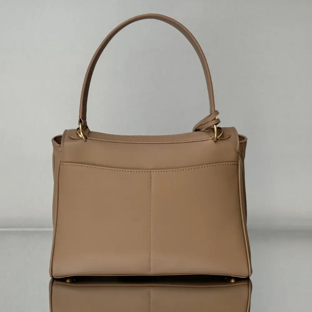 Balenciaga Rodeo Handbag Small In latte Smooth Calfskin Aged for Women in gold Hardware