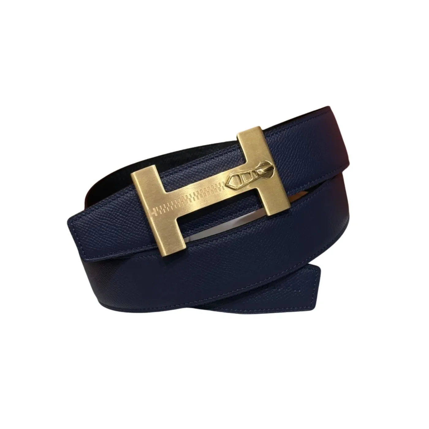 Hermès H-Zip Reversible Belt Navy Blue & Black Hermès H-Zip Reversible Belt Navy Blue & Black