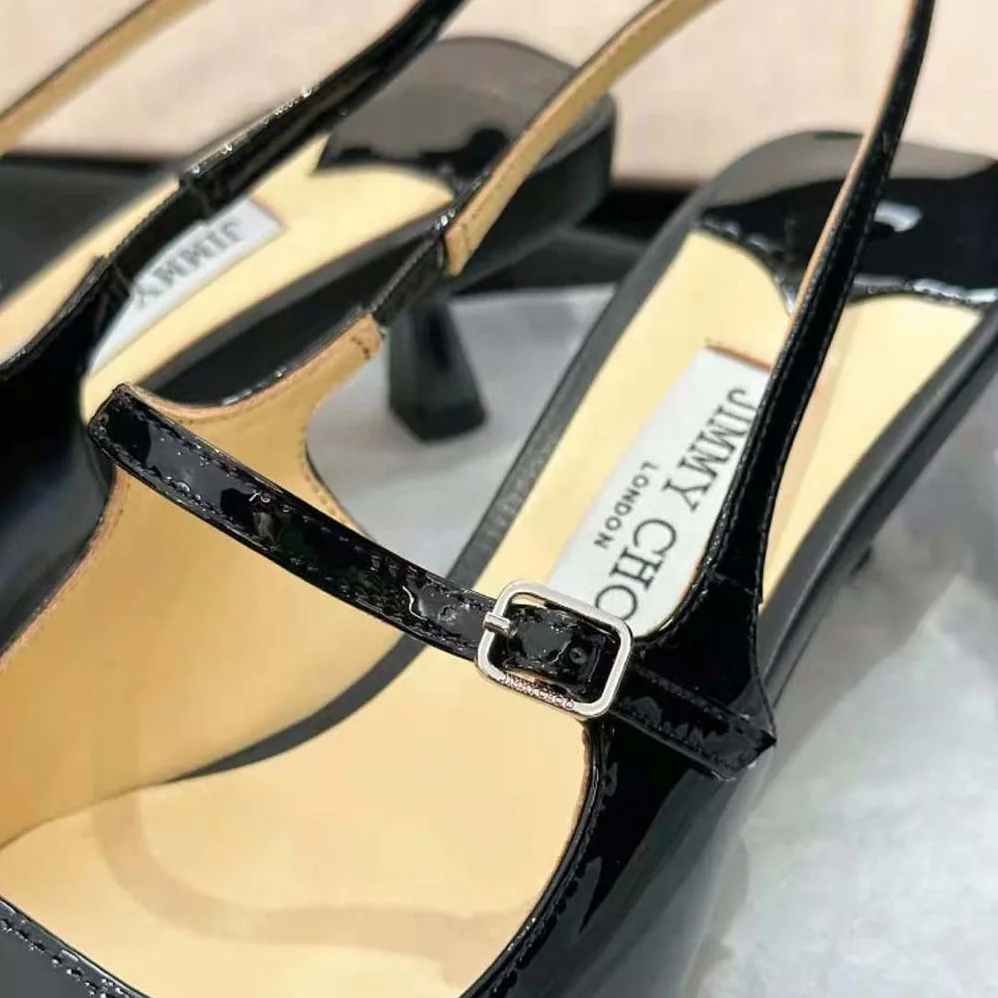 Jimmy Choo Didi 45 Black Patent Leather Pointed Pumps for Women